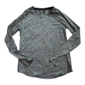 Champion Gray Heathered Long Sleeve Tee L